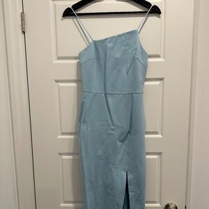 Billy J Dress - BABY BLUE ASYMMETRICAL DRESS WITH SLIT
